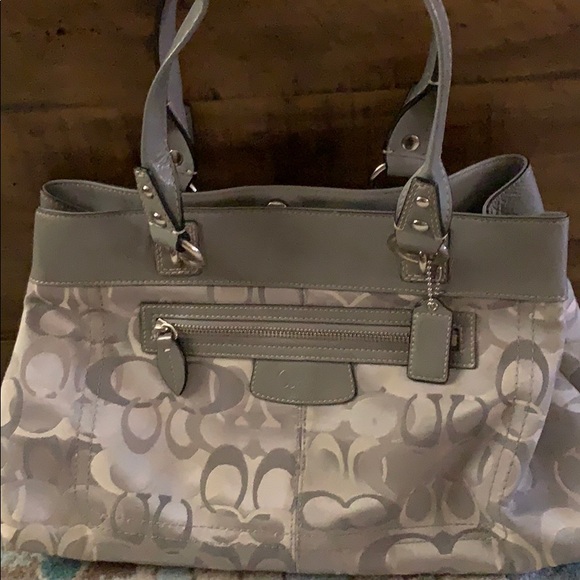 Coach Handbags - Coach Gray/Silver Purse